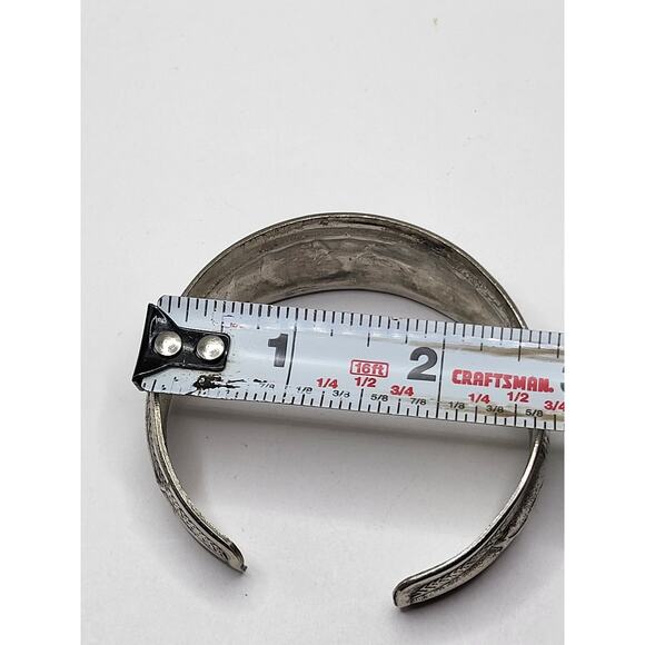 Vintage Elephant Cuff Bracelet Wide Metal Band Etched Design Boho Tribal Style - Picture 10 of 11